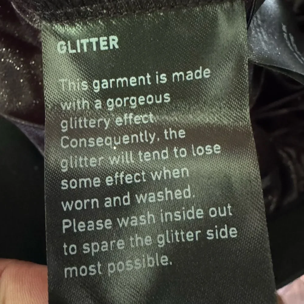 ICHI Nilpa Glitter Ombre Pleated Skirt Size Medium